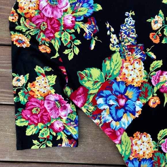 ANTHROPOLOGIE ETT TWA Coreyell Turtle Neck Floral Stretchy Dress Size La… - Picture 5 of 8